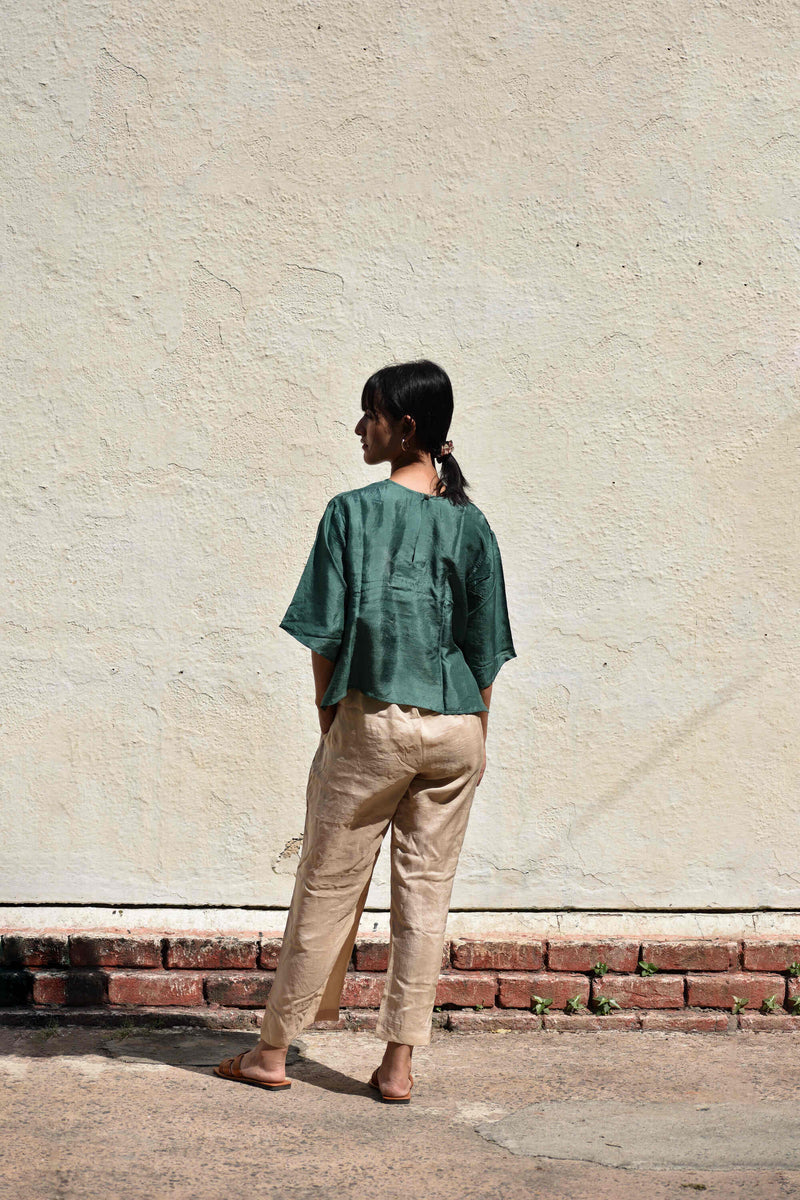 With N. Pleated Top- Green