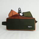 Jaggery Outback and Beyond Essentials Travel Kit in Olive Green Canvas & Salvaged Nubuck