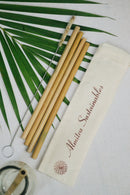 Almitra Sustainables Bamboo Straw ( Pack of 4) With 1 Cleaner