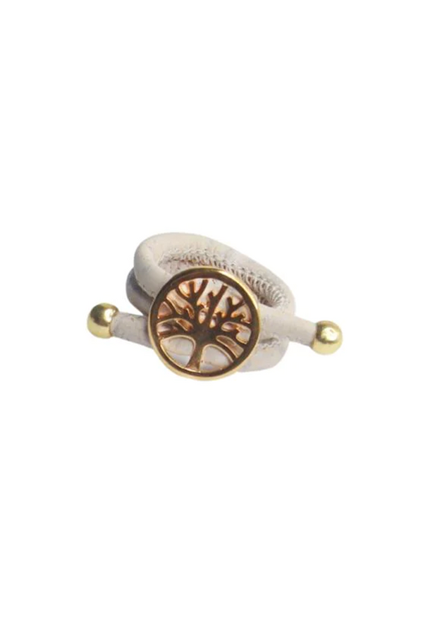 Foret Tree of Life Cork 18k Gold Plated Ring - White