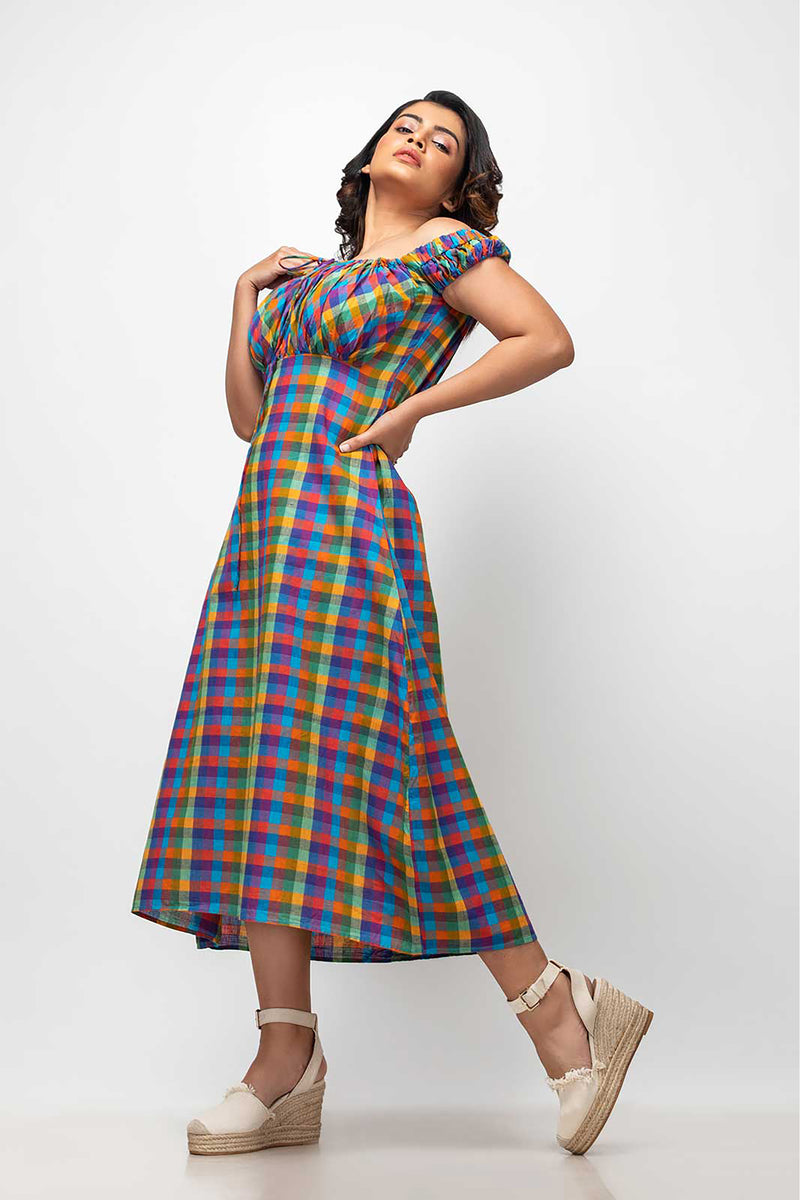 Sepia Stories Roraima Mangalgiri Cotton Dress in Multi - Buy on Upcycleluxe Sepia Stories Roraima Mangalgiri Cotton Dress in Multi - Buy on Upcycleluxe