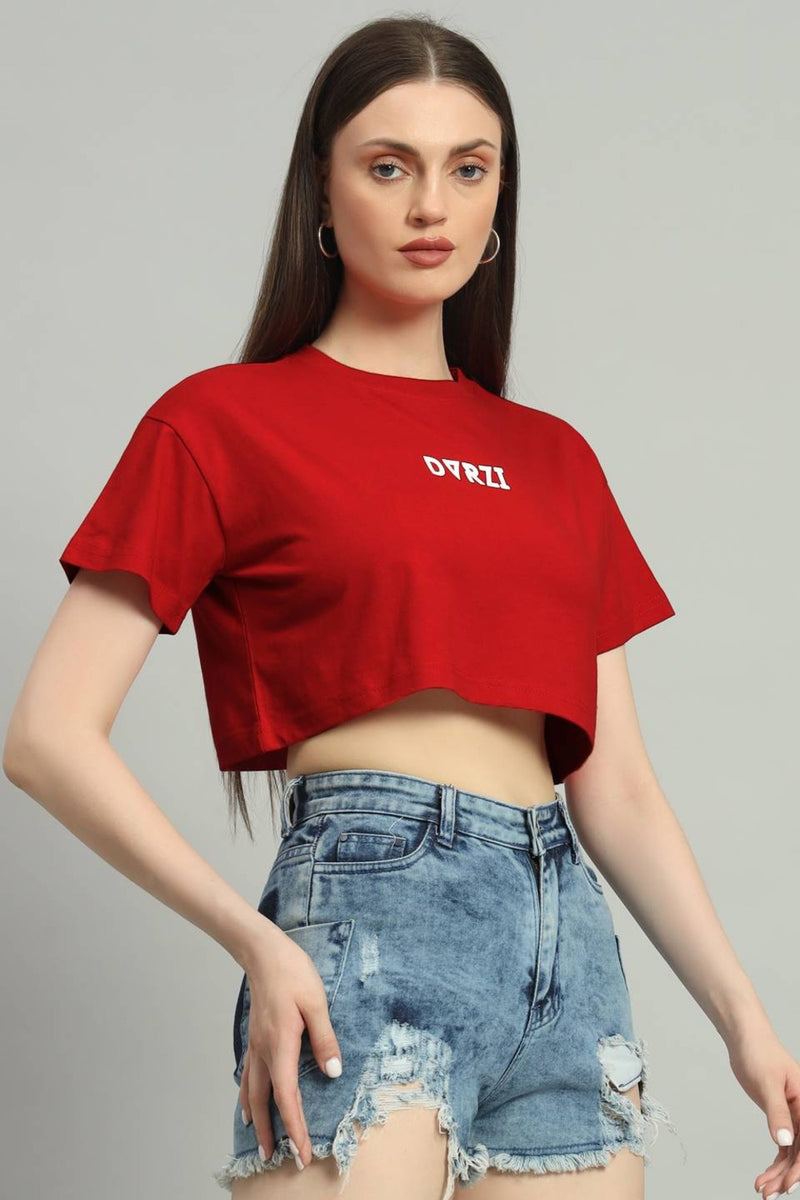 Dvrzi Red Signature Cropped Tee