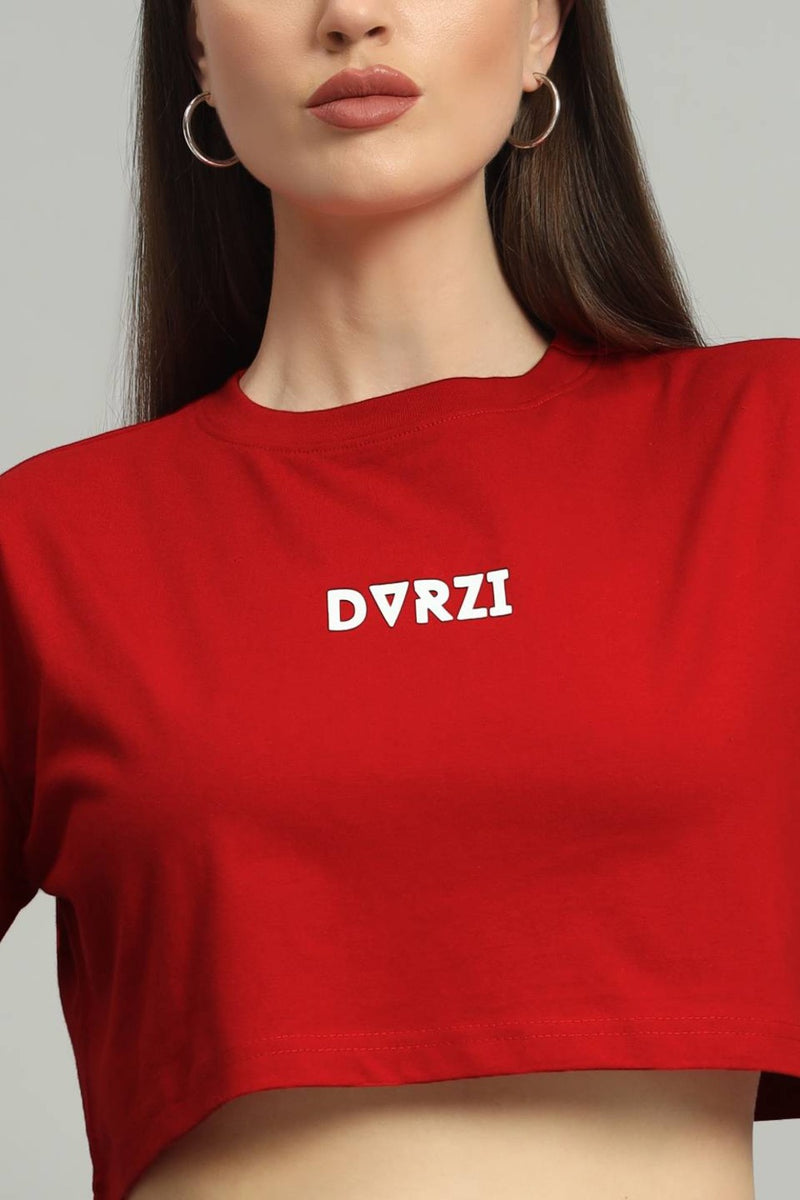 Dvrzi Red Signature Cropped Tee