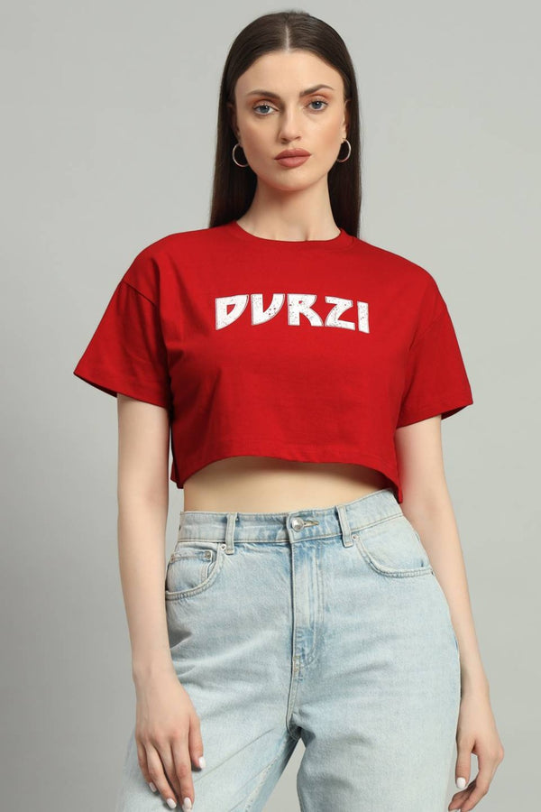 Dvrzi Red Understated Cropped Tee