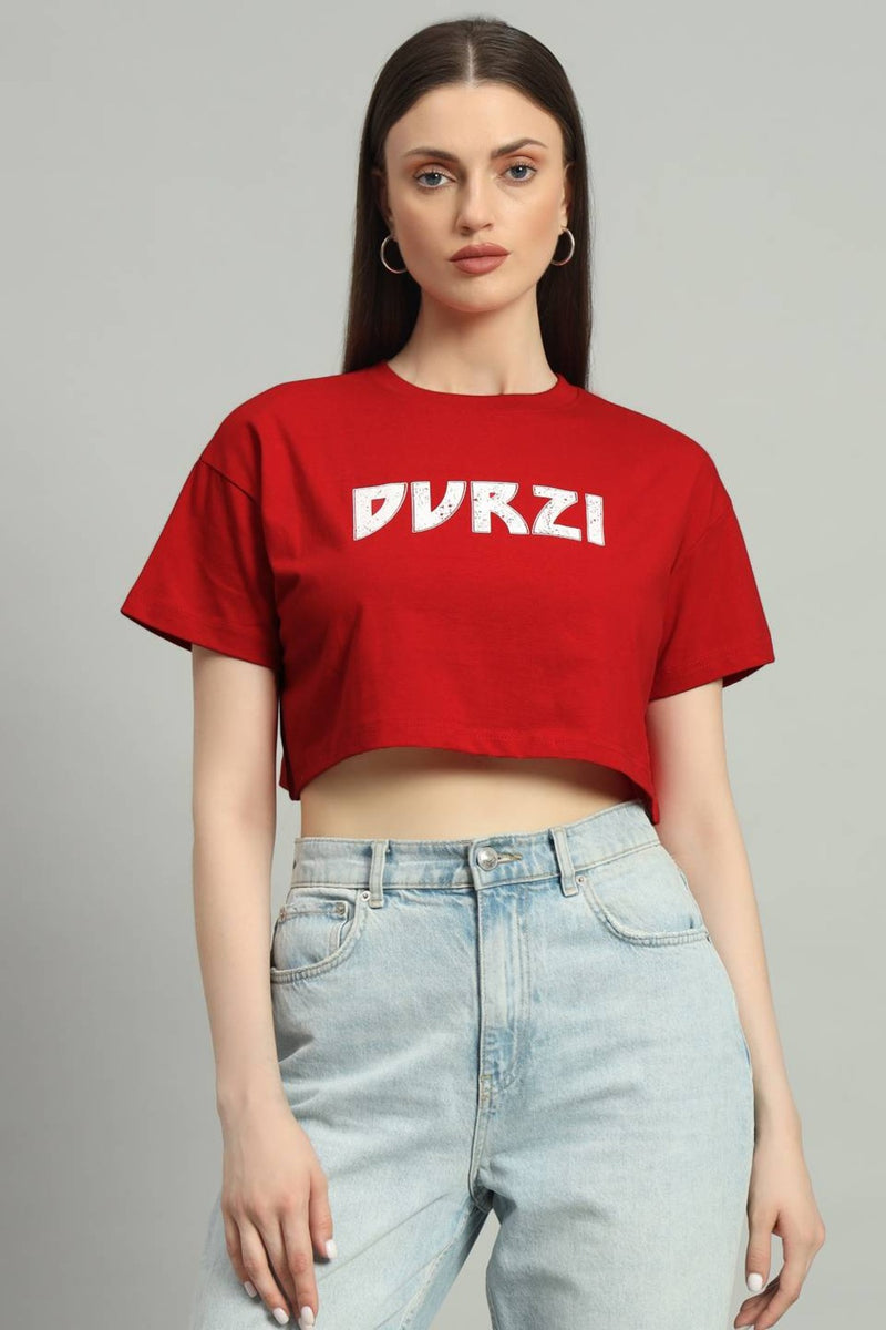 Dvrzi Red Understated Cropped Tee