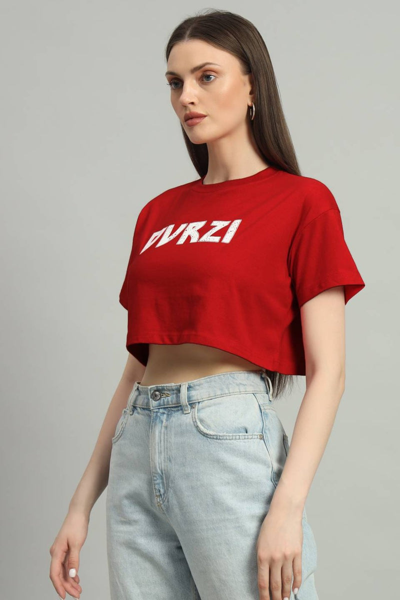 Dvrzi Red Understated Cropped Tee