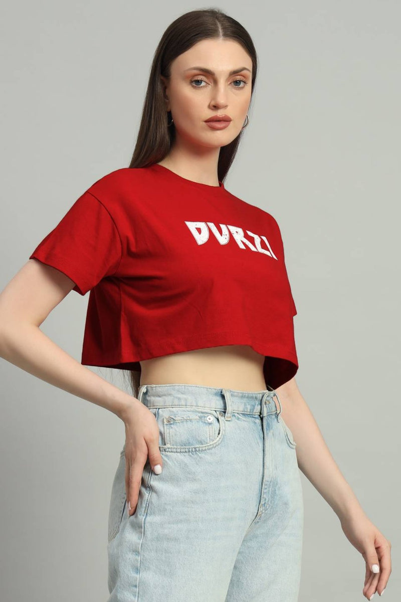 Dvrzi Red Understated Cropped Tee