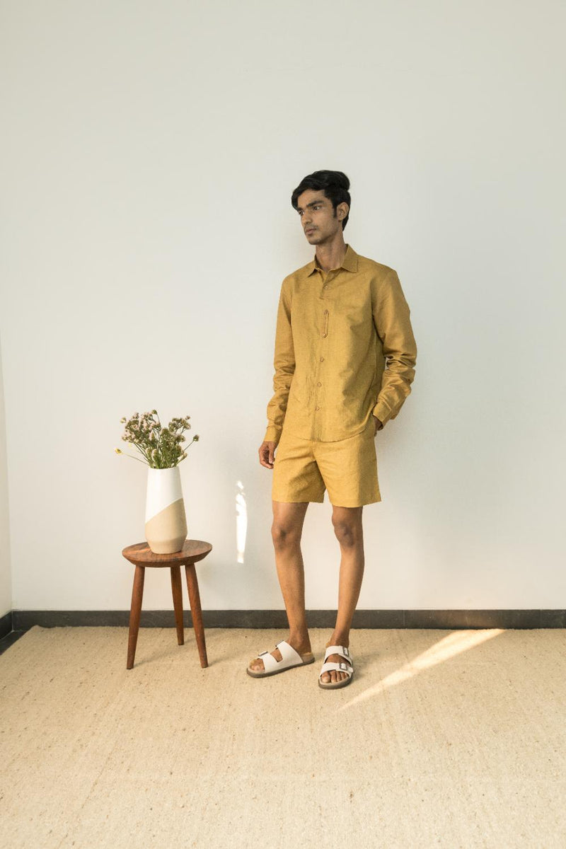 Anushé Pirani Hemp Cotton Men's Almond Shorts