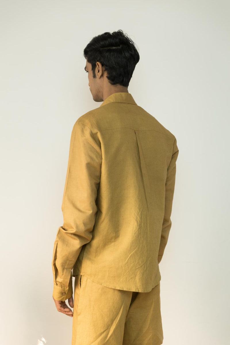 Anushé Pirani Hemp Cotton Men's Almond Shirt