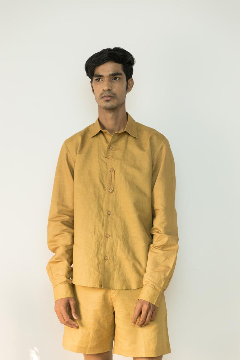 Anushé Pirani Hemp Cotton Men's Almond Shirt