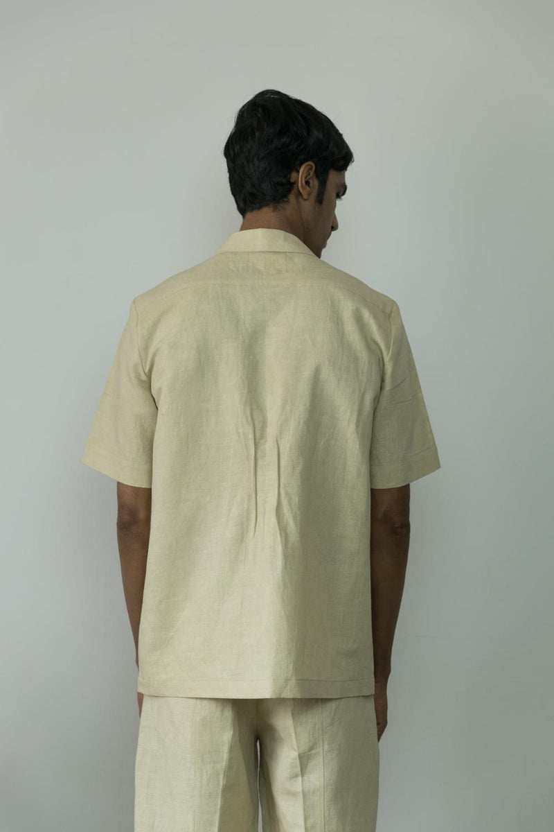 Anushé Pirani Hemp Cotton Men's Beige Shirt