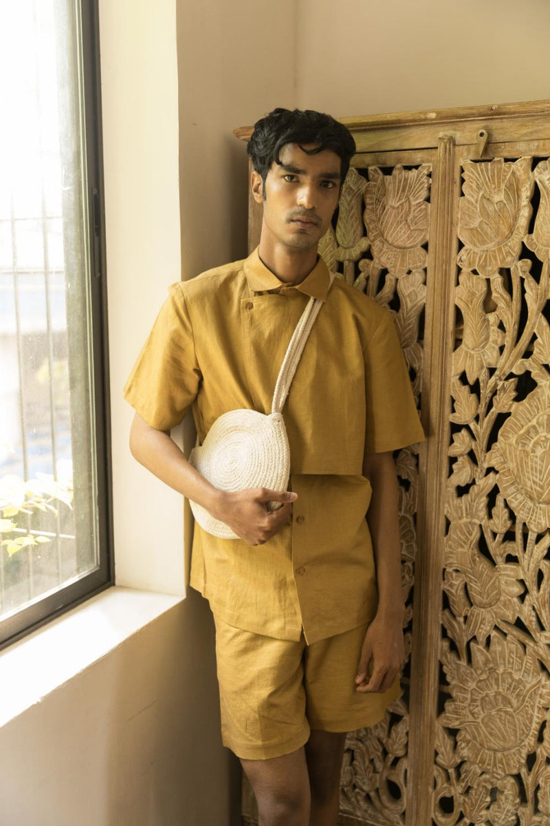 Anushé Pirani Hemp Cotton Men's Almond Shirt