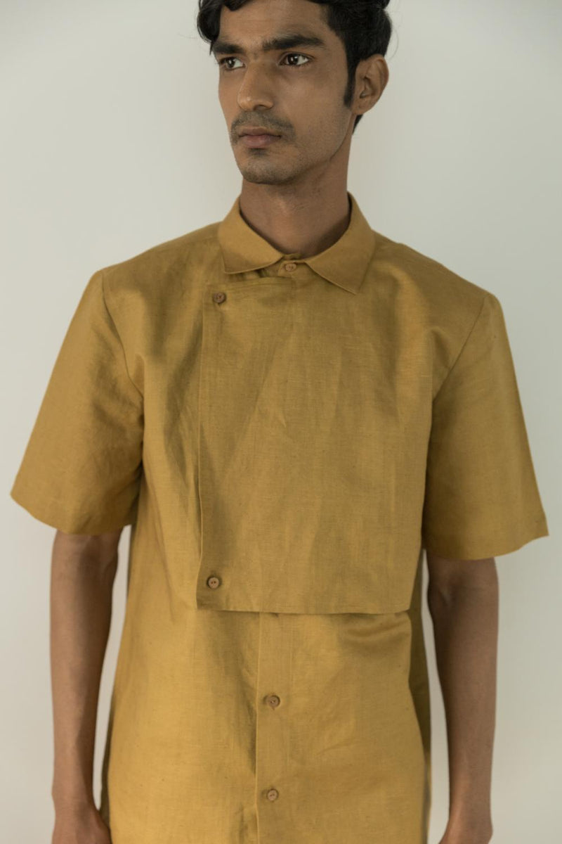 Anushé Pirani Hemp Cotton Men's Almond Shirt