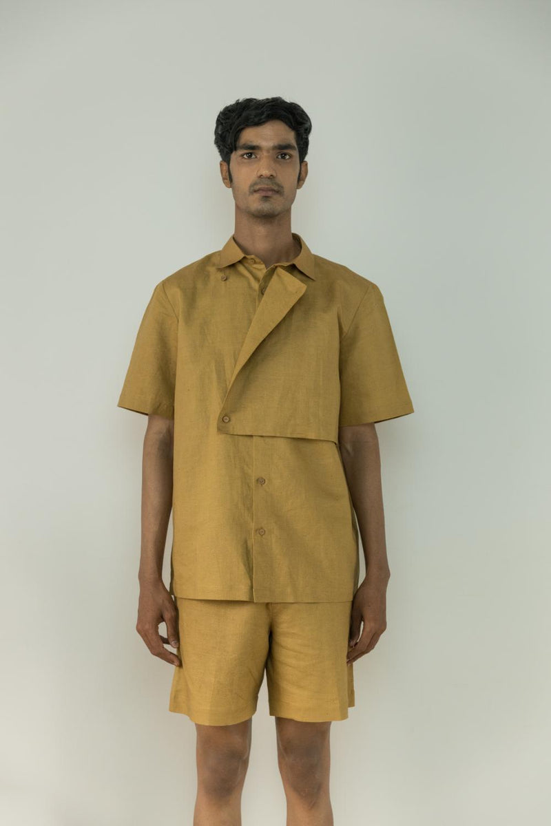 Anushé Pirani Hemp Cotton Men's Almond Shirt