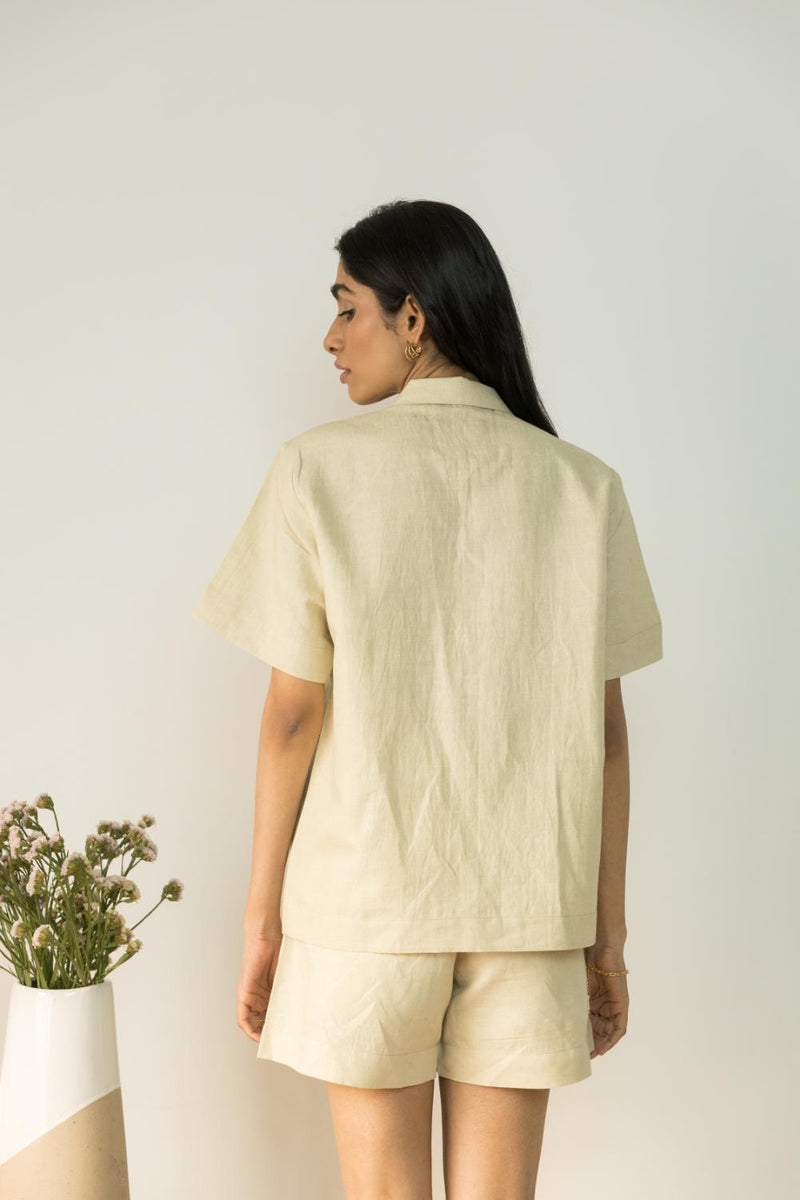 Anushé Pirani Hemp Cotton Women's Beige Shirt