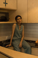 Anushé Pirani Hemp Cotton Women's Ocean Blue Jumpsuit