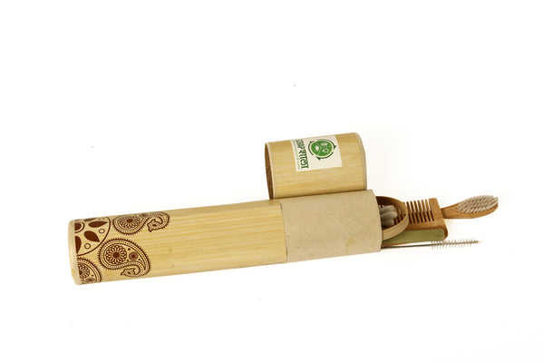 Scrapshala Travel-Friendly High Quality Natural Bamboo Zero Waste Toiletry Kit