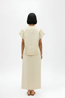 Ivory-Asparagus Green Skirt Set