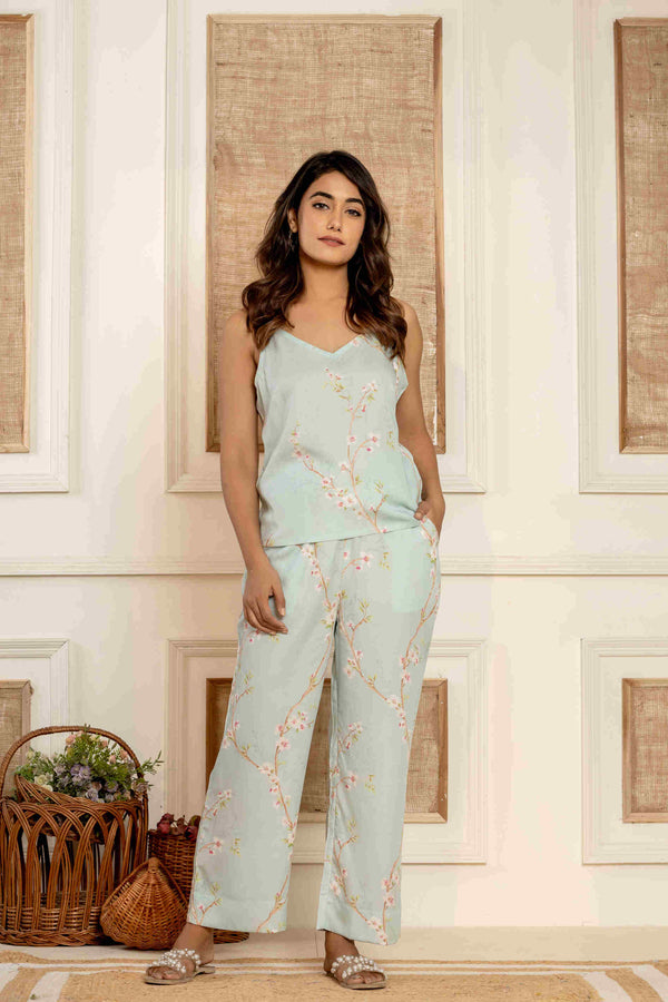 Paizlie 100% Tencel Fabric Floral Dreams Loungewear With Spaghetti Straps