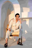 Paizlie 100% Cambric Cotton Sage Stripes Loungewear