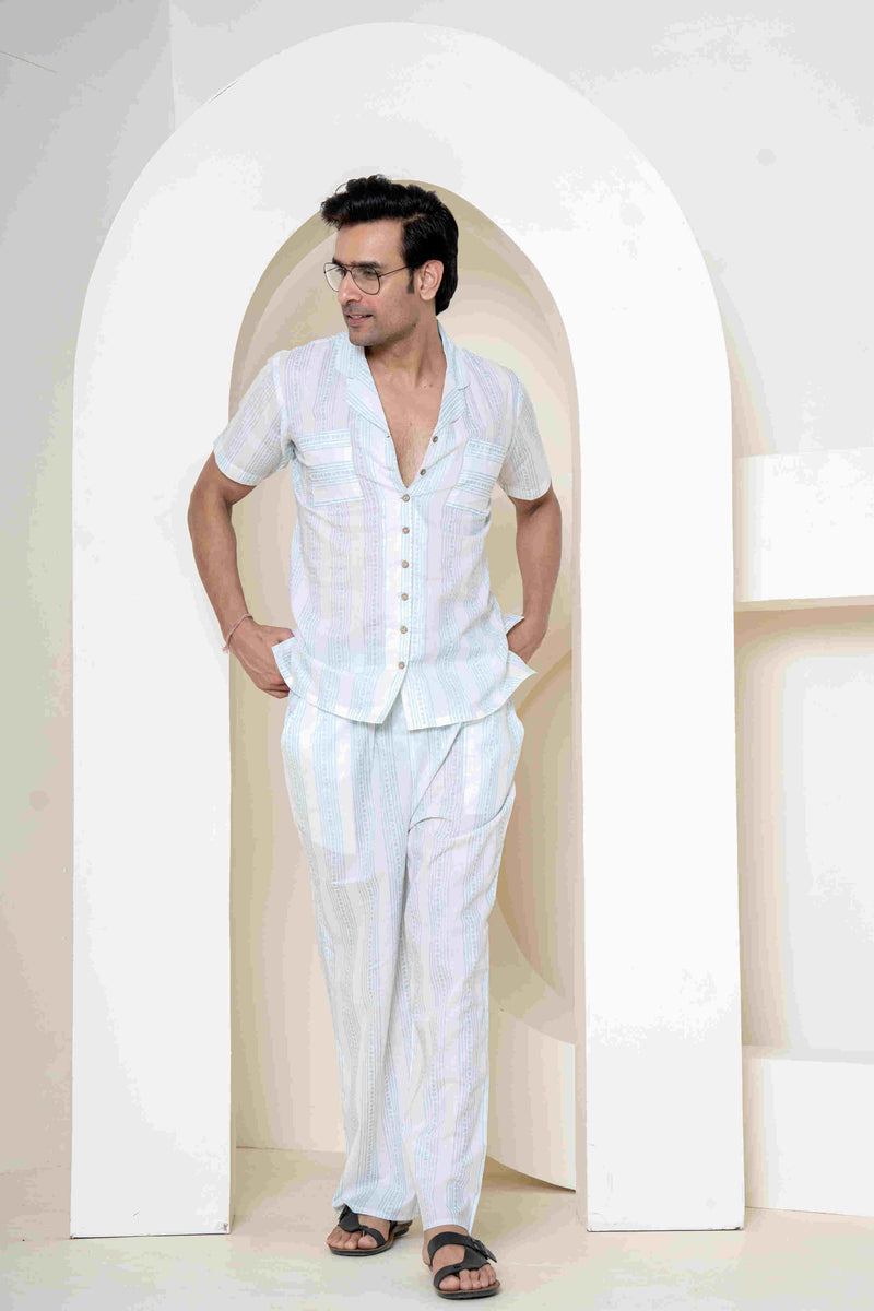 Paizlie 100% Cambric Cotton Azure Skyscape Loungewear