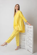 The House of Hemp Ocre Yellow Dahlia Coord