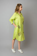 The House of Hemp Sage Green Bhutta Long Shirt