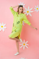 The House of Hemp Sage Green Bhutta Long Shirt