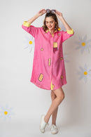 The House of Hemp Candy Pink Overthinking Long Shirt