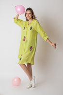 The House of Hemp Sage Green Key to Life Long Shirt