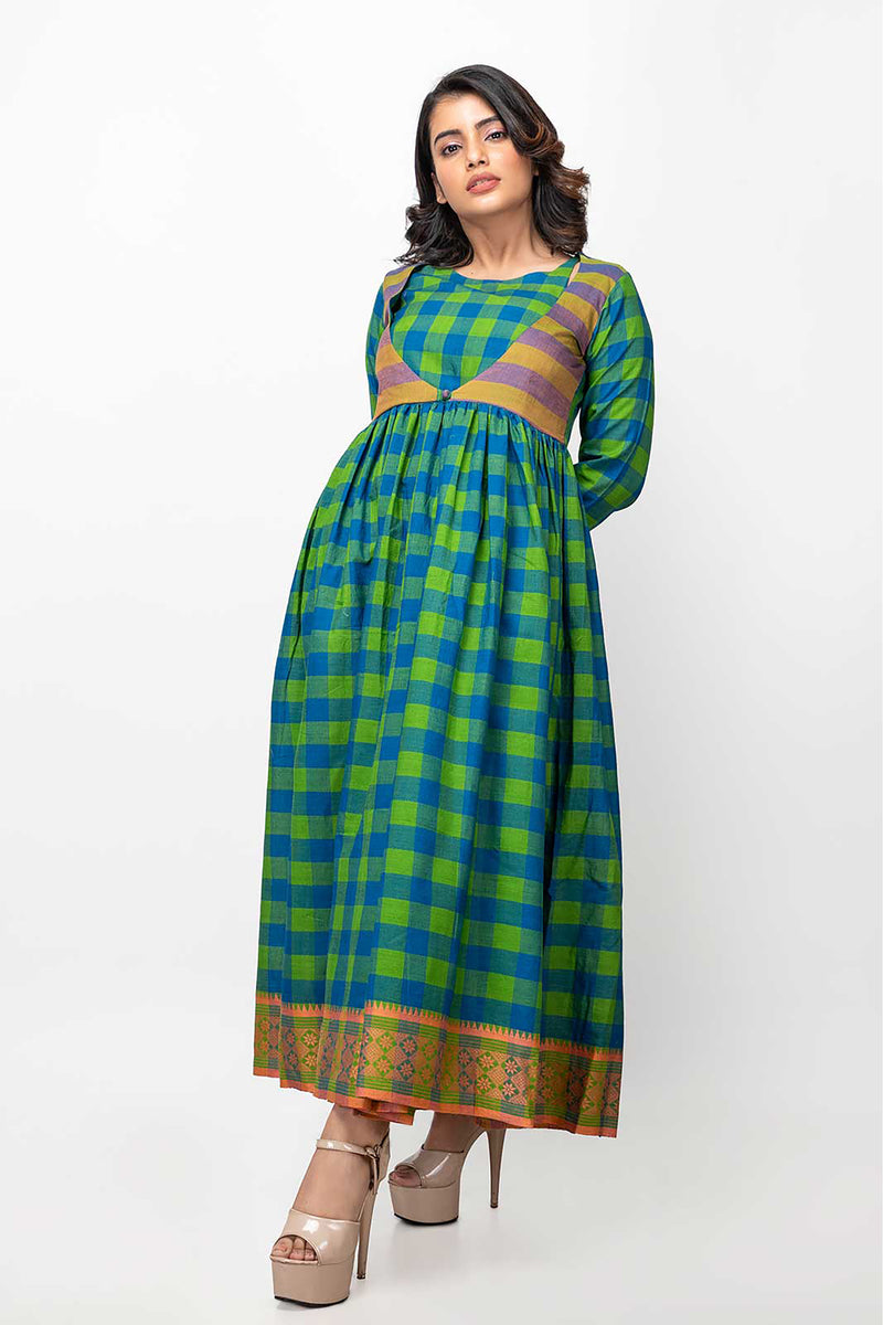Sepia Stories Surmee Cotton Dress in Green