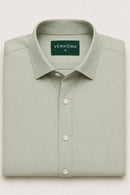 Venhoma Cotton Poplin Men's Sage Green Shirt