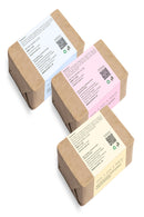 Ecotyl Shea Butter Soaps - Ubtan, Rose & Coffee | 100% Natural | Gentle Cleanser | Set of 3