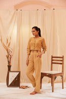 The Conscious Closet Pale Khaki Pale Abstract Women Pants