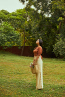 The Conscious Closet Otter Brown and Pavlova Nutmeg Breezy Jumpsuit