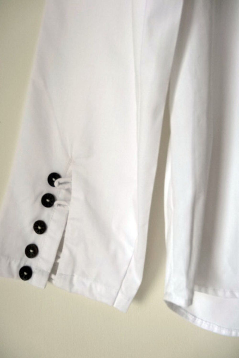 Asian In Me | Cotton Men's White Half-buttoned Tunic Shirt |AIM Singular Shirt