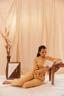 The Conscious Closet Pale Khaki Pale Abstract Co-ords