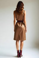 Studio Amala Sand Dune Light Taupe Cotton Trench Dress