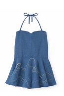 JOD Cotton Womens Blue Starry Night Halter Neck Top