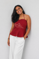 JOD Cotton Womens Blue Starry Night Halter Neck Top