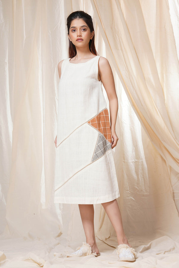 Thread Game Hand Woven - Sleeveless Mid Length Big Star Dress