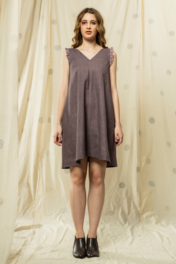 Thread Game Hand Woven - Organic Khadi Sleeveless Pleated Dress