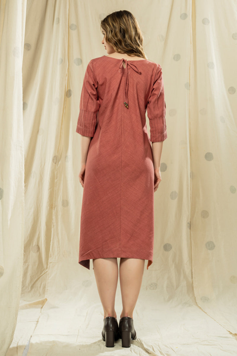 Thread Game Hand Woven - Organic Khadi High-Low Applique Dress