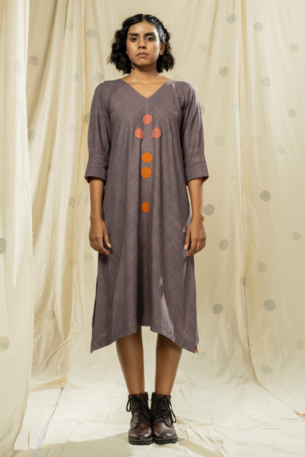 Thread Game Hand Woven - Organic Khadi High-Low Applique Dress