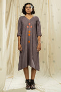 Thread Game Hand Woven - Organic Khadi High-Low Applique Dress