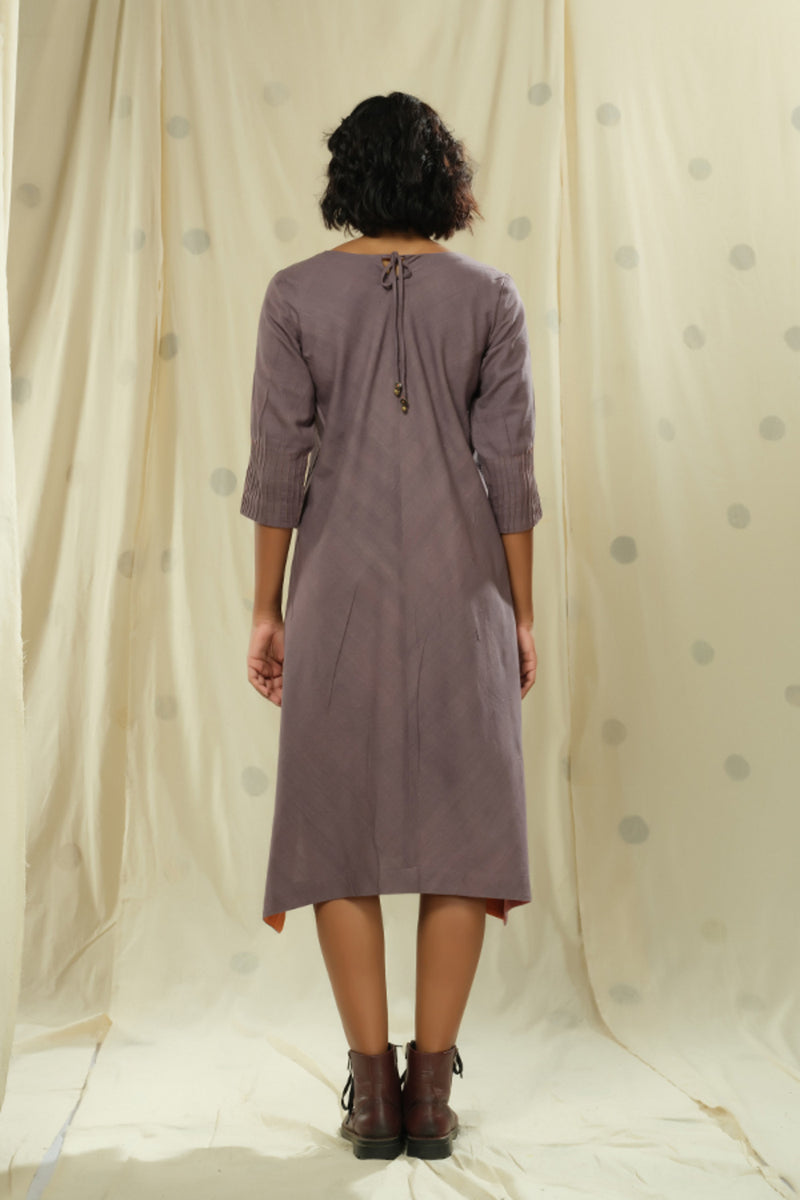 Thread Game Hand Woven - Organic Khadi High-Low Applique Dress