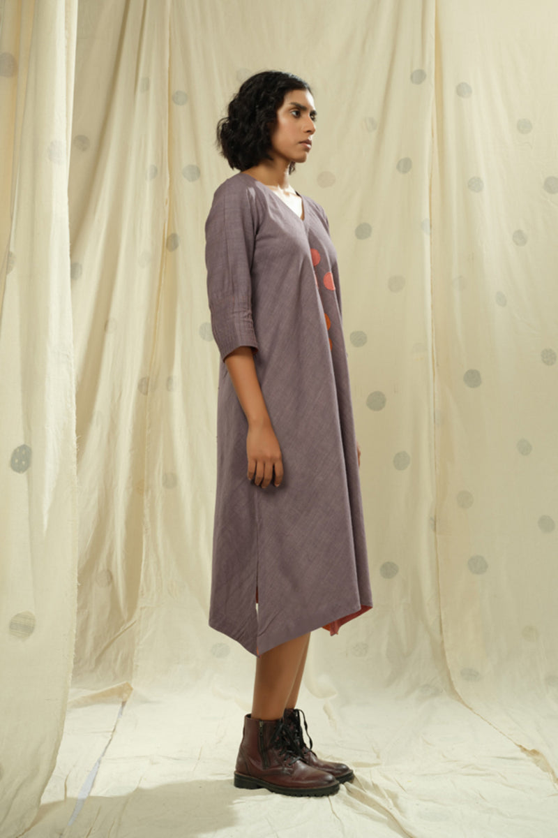 Thread Game Hand Woven - Organic Khadi High-Low Applique Dress