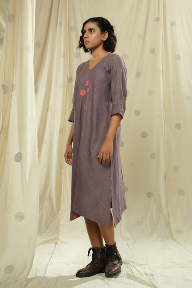 Thread Game Hand Woven - Organic Khadi High-Low Applique Dress