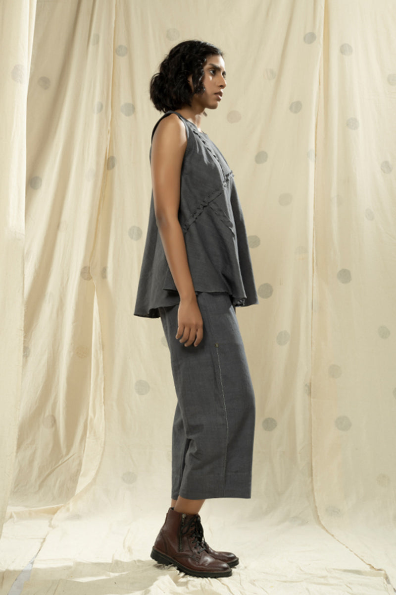 Thread Game Organic Khadi Women's Grey Coord Set