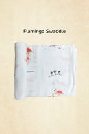 Tinylane Duck+Flamingo+Bird Baby Swaddle Wrap | Pack Of 3 | 90 X 90 cm